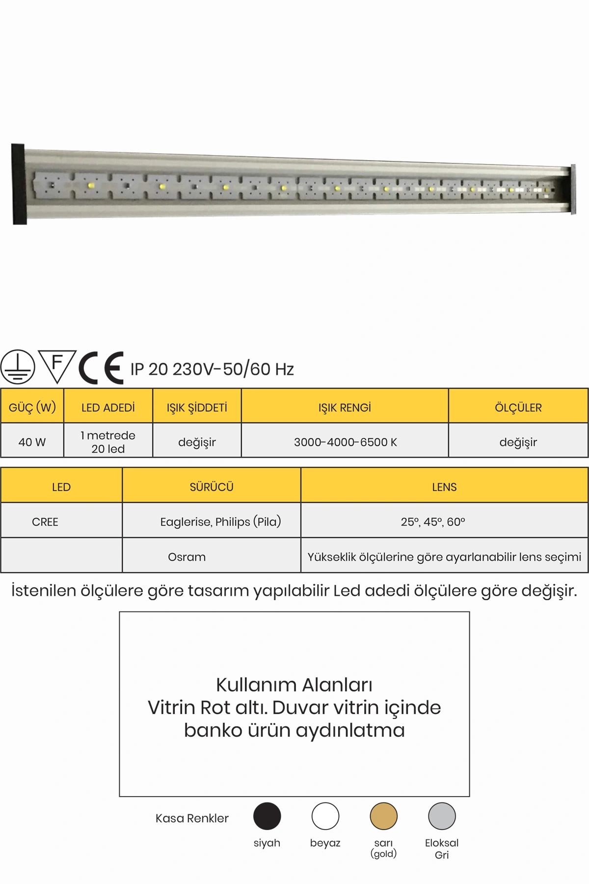 Raf Altı Profil Led Armatür