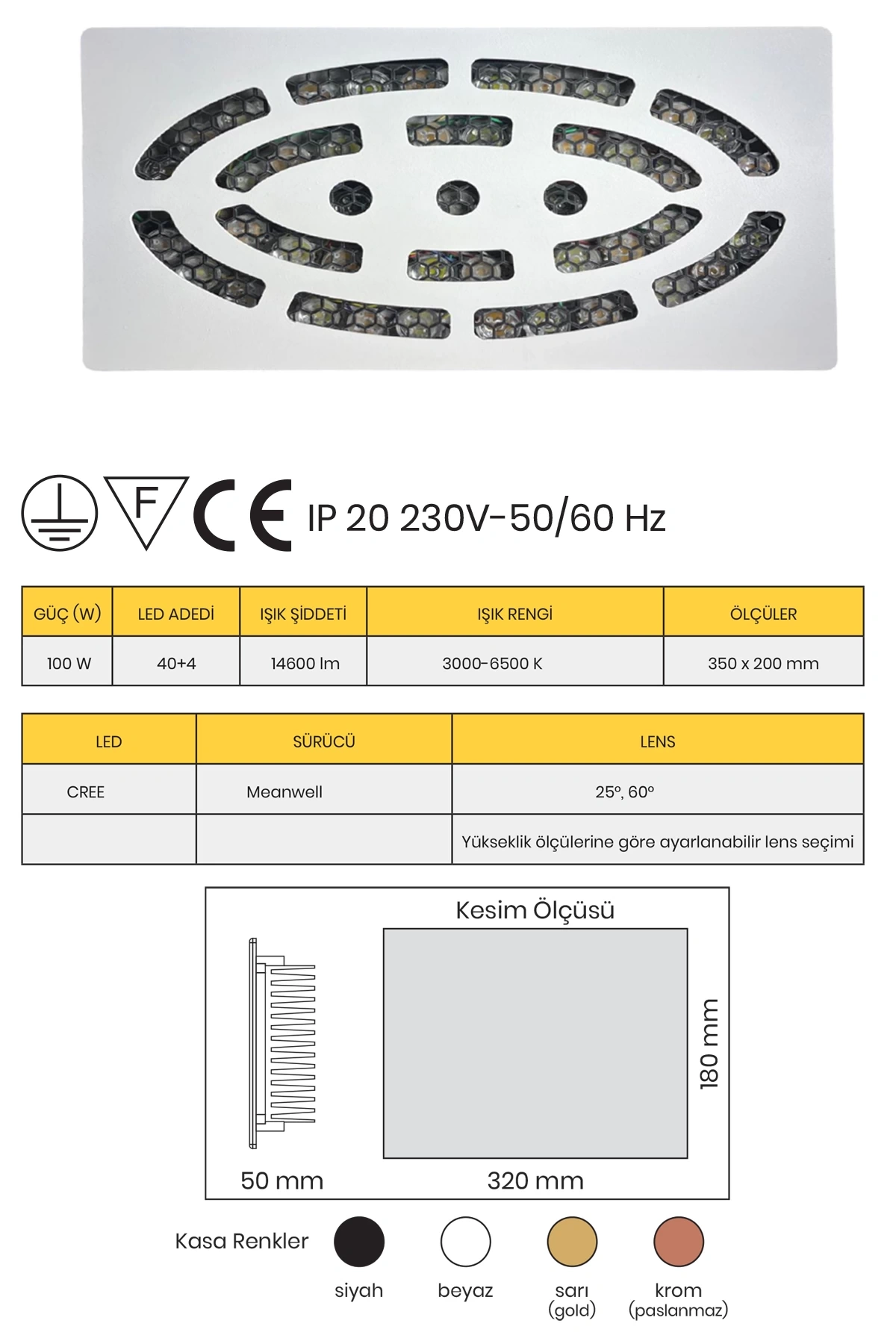 Rotating Light Oblong 40+4 Led