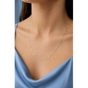 14K Altın Kaplama İnce Pul 45cm Kolye