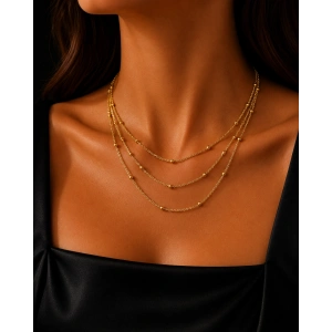 3 lü Gold Top Zincir Kolye