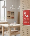 112 Acil Önemli Telefonlar Levhası 16x24 cm - 1mm Beyaz Foreks Uyarı Levhası