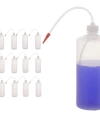 Plastik Uzun Form Piset 1000 ml - Şeffaf Yıkama Şişesi - 12 Adetlik Toptan Set