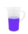 Kulplu Plastik Beher 1000 mL - Kabartma Dereceli Beaker - Ölçü Kabı - 6 Adetlik Toptan Set