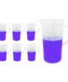 Kulplu Plastik Beher 1000 mL - Kabartma Dereceli Beaker - Ölçü Kabı - 6 Adetlik Toptan Set