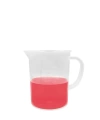 Kulplu Plastik Beher 250 mL - Kabartma Dereceli Beaker - Ölçü Kabı - 12 Adetlik Toptan Set