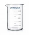 Kısa Form Isıya Dayanıklı Cam Beher 1000 mL (1-Litre) Beaker - Yüksek Kaliteli - Zurih Lab