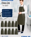 Asit ve Kimyasal Önlüğü - PVC Önlük - Su Geçirmez - Haki - 10 Adetlik Toptan Set