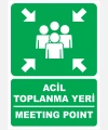 Acil Toplanma Yeri Sticker PVC Fosforlu 25x35 cm - Fosforlu Acil Durum Uyarı Levhası