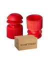 Kanatlı Deney Tüpü Kapağı Kırmızı Renk - 12mm Tüp İçin - 50 Adetlik Set