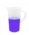 Kulplu Plastik Beher 1000 mL - Kabartma Dereceli Beaker - Ölçü Kabı - 6 Adetlik Toptan Set