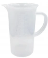 Kulplu Plastik Beher 1000 mL - Kabartma Dereceli Beaker - Ölçü Kabı - 6 Adetlik Toptan Set