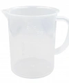 Kulplu Plastik Beher 250 mL - Kabartma Dereceli Beaker - Ölçü Kabı - 12 Adetlik Toptan Set