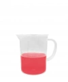 Kulplu Plastik Beher 250 mL - Kabartma Dereceli Beaker - Ölçü Kabı - 12 Adetlik Toptan Set