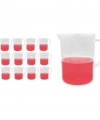 Kulplu Plastik Beher 250 mL - Kabartma Dereceli Beaker - Ölçü Kabı - 12 Adetlik Toptan Set