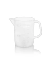 Kulplu Plastik Beher 500 mL - Kabartma Dereceli Beaker - Ölçü Kabı - PP Beher - 12 Adetlik Toptan Set