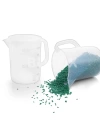 Kulplu Plastik Beher 500 mL - Kabartma Dereceli Beaker - Ölçü Kabı - PP Beher - 12 Adetlik Toptan Set