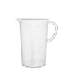 Kulplu Plastik Beher (Ölçü Kabı) 2000 mL - Kabartma Dereceli Beaker - 6 Adetlik Toptan Set - Yüksek Kaliteli