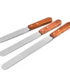 Paslanmaz Bıçaklı Ahşap Saplı Spatula Seti - 3 Farklı Boy Set - Yüksek Kaliteli