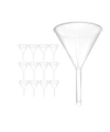 Plastik Laboratuvar Huni 100 mm - Uzun Saplı - 12 Adetlik Toptan Set