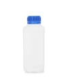 Plastik Kare Şişe 1000 ml - Mavi Kapaklı - 5 Adetlik Set - Yüksek Kaliteli