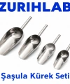 ZURIHLAB Paslanmaz Çelik Tartım Küreği Şaşula Seti - 4lü Set