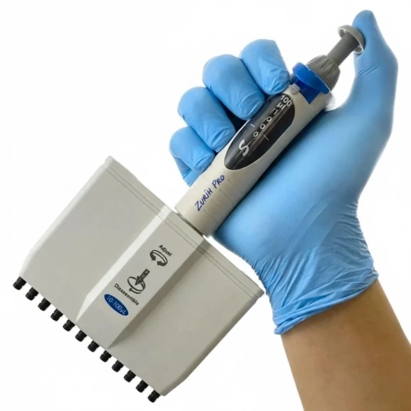 12 Kanallı Otomatik Pipet 10–100 µl – Dijital Mikropipet – Zurih Lab