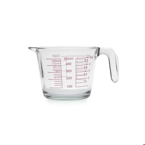 Kulplu Cam Ölçü Kabı Beher 500 mL - Yüksek Kaliteli
