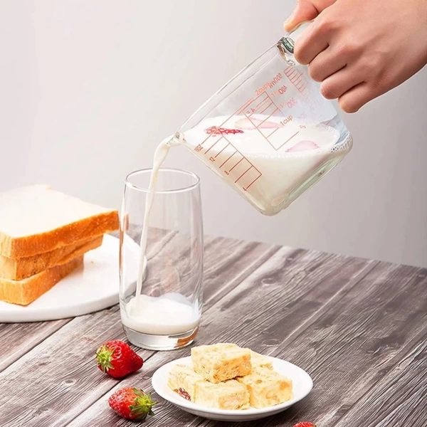 Kulplu Cam Ölçü Kabı Beher 500 mL - Yüksek Kaliteli