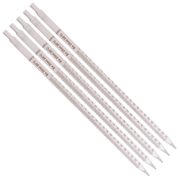 Serolojik Pipet - Cam Dereceli Pipet 25 mL - 5 Adetlik Set