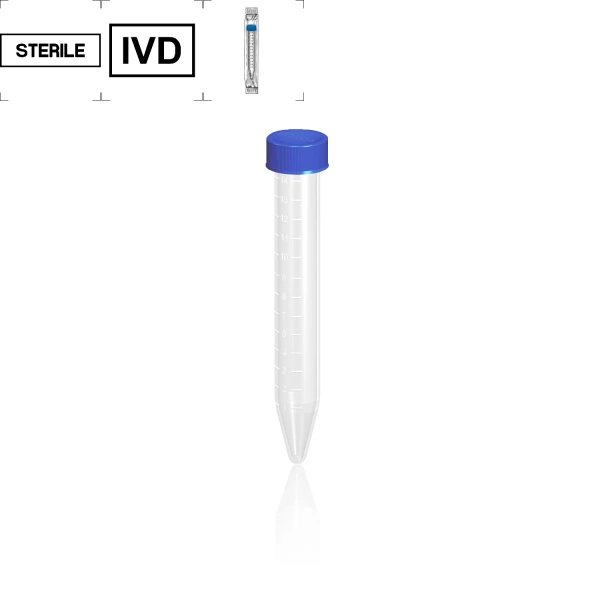 Steril Falkon/Falcon Tüpü 15 mL - Dibi Konik Santrifüj Tüpü - 500 Adetlik Toptan Set