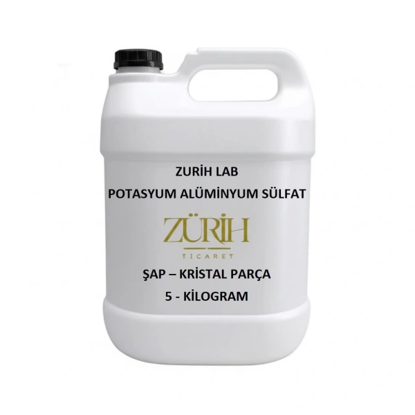 Potasyum Alüminyum Sülfat Şap – (Kristal Parça) – 5 KG – Yüksek Kaliteli Koagülant ve Su Arıtma Kimyasalı