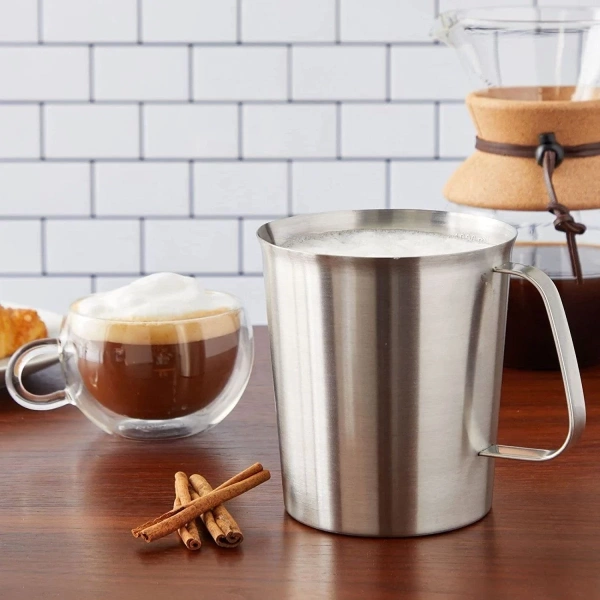 Kulplu Paslanmaz Çelik Beher 1000 mL - Ölçekli Beaker - Ölçü Kabı - 10 Adetlik Toptan Set - Yüksek Kaliteli