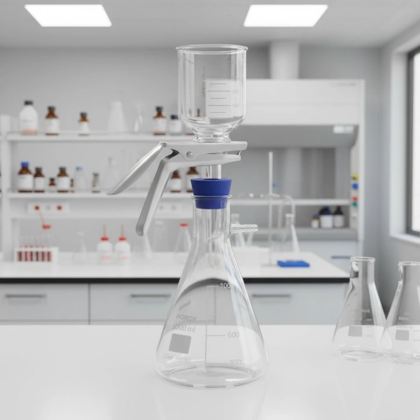 Cam Vakum Filtrasyon Seti 1000 ml — Silikon Tıpalı AKM Süzme Seti | Zurih Lab & Zürih Ticaret