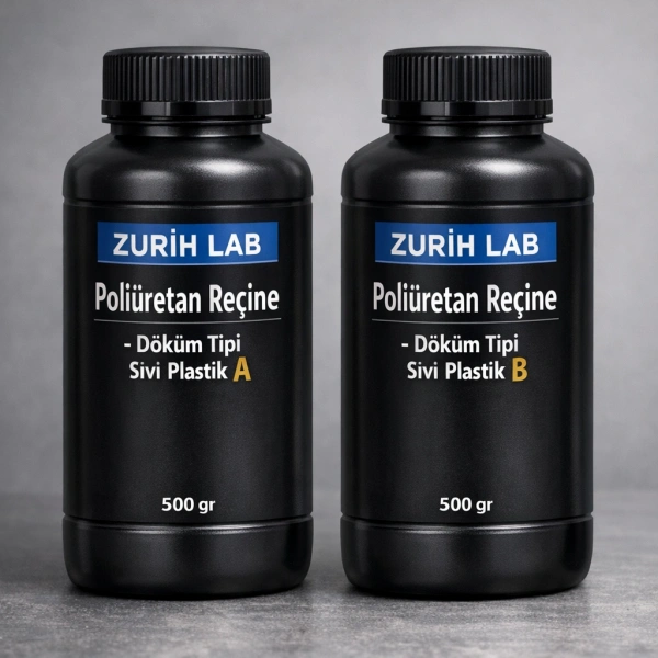 Zurih Lab Poliüretan Reçine Döküm Tipi Sıvı Plastik 1 KG (500 GR + 500 GR) | Yüksek Kaliteli