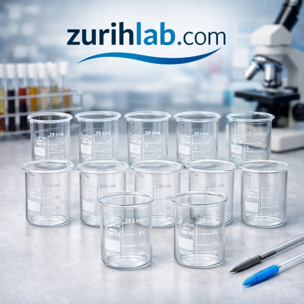 Kısa Form Cam Beher (Beaker) 25 mL - 12 Adetlik Set