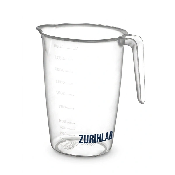 ZURIHLAB Plastik Beher Ölçü Kabı 2 Litre - Maşrapa - Sıvı Aktarma Kabı