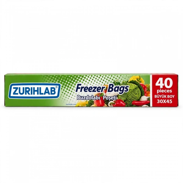 ZURIHLAB Buzdolabı Poşeti Büyük Boy 30x45 cm - 40lı Paket
