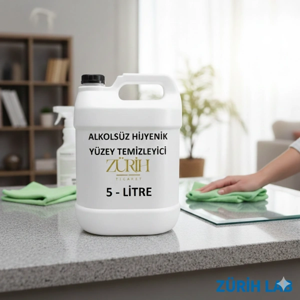 Alkolsüz Hijyenik Yüzey Temizleyici 5 Litre | Güçlü Temizlik & Hijyen | Zurih Lab