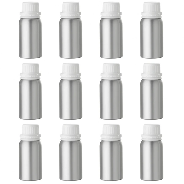 Alüminyum Şişe 100 ml - 12 Adetlik Toptan Set - Tıpalı ve Kapaklı Metal Şişe | Dayanıklı, Hafif ve Sızdırmaz Tasarım