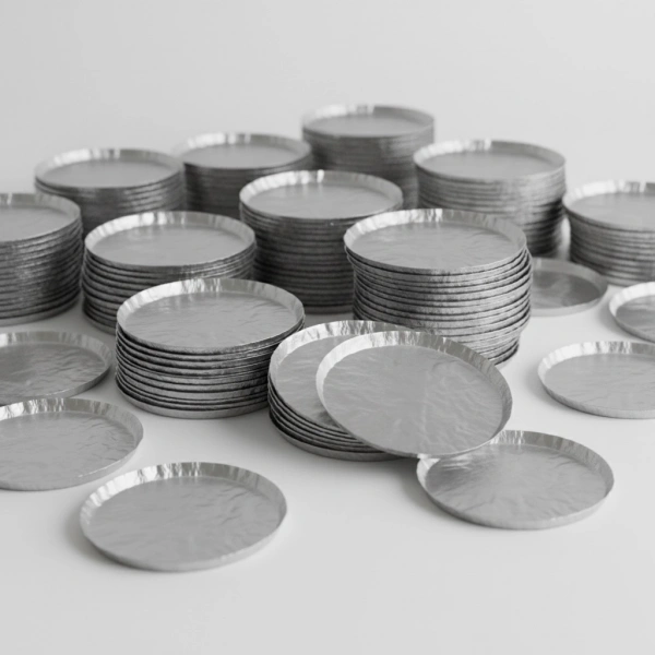 Alüminyum Tartım Kabı 100x8 mm – 100 Adetlik Toptan Set – Laboratuvar ve Endüstriyel Tartım Kapları