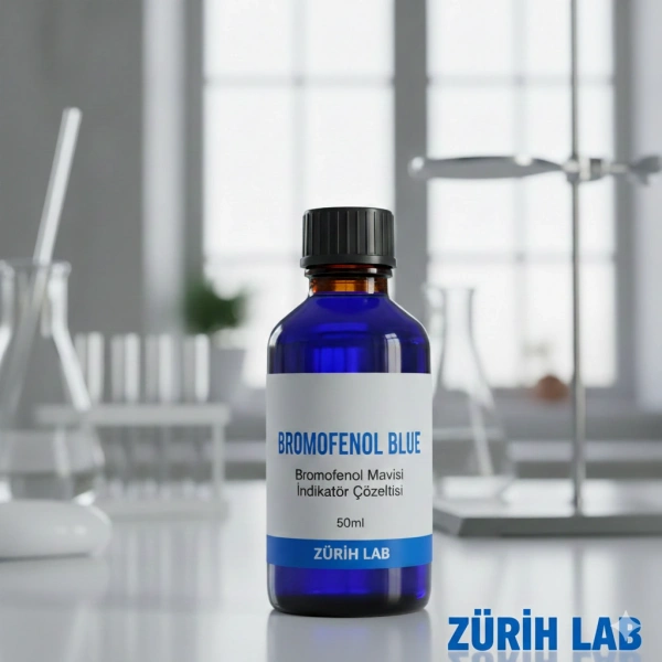 Bromofenol Blue İndikatör Çözeltisi 50 mL – Bromofenol Mavisi Yüksek Kaliteli – Zurih Lab