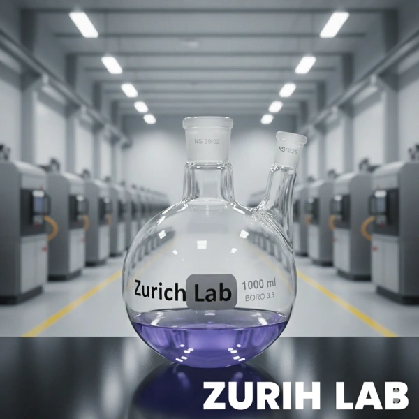 Cam Balon 1000ml Dibi Yuvarlak Şilifli İki Boyunlu | Laboratuvar Balonu - Zurih Lab