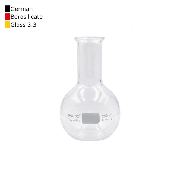 Cam Balon 250 mL - Dibi Düz - Şilifsiz Deney / Laboratuvar Balonu