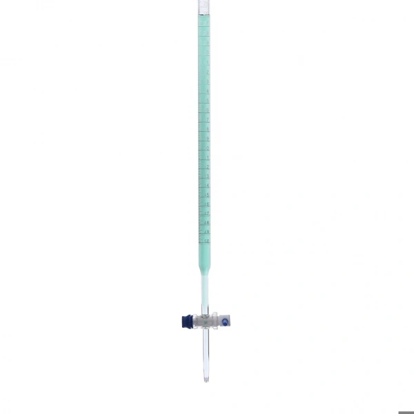 Cam Büret Düz 50 mL - 0.10 mL Teflon Musluk - Yüksek Kaliteli