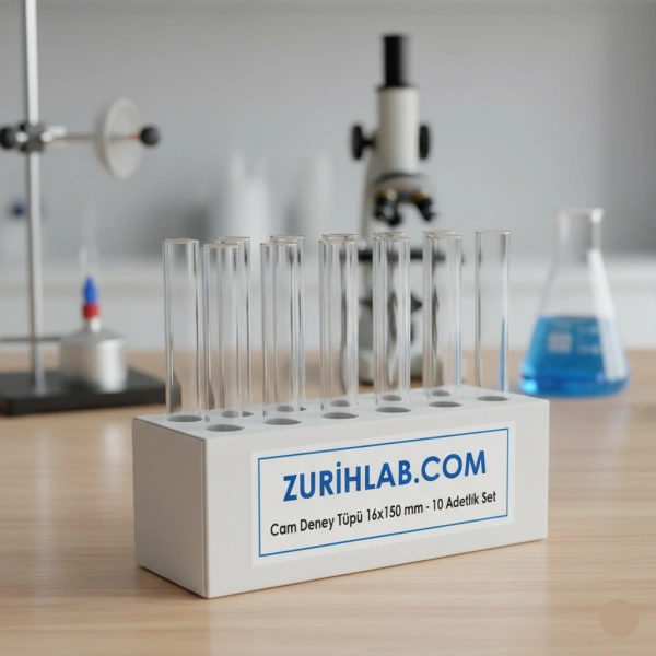 Cam Deney Tüpü 16x150 mm - 10 Adetlik Set - Yüksek Kaliteli Laboratuvar Malzemesi - Zurih Lab