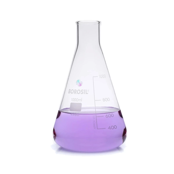 Cam Erlen 1000 mL - Erlenmeyer Flask Dar Boyunlu - (%100 Borosilikat)