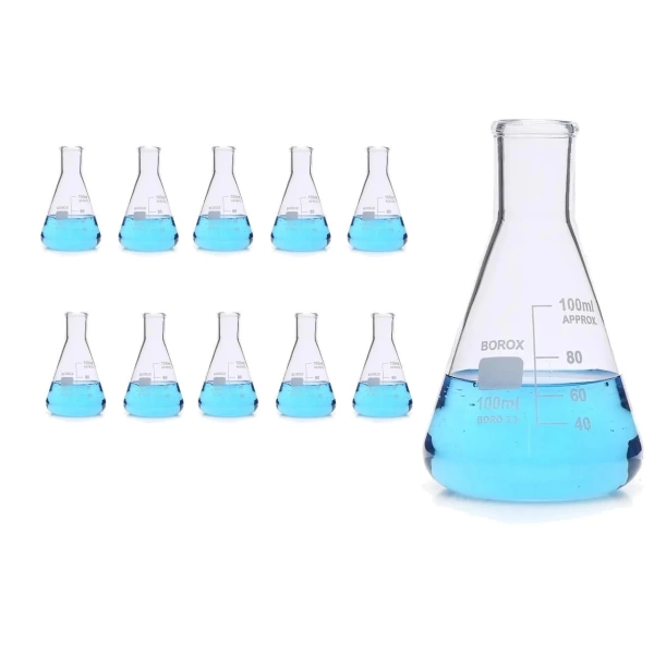 Cam Erlen (Erlenmeyer Flask) 100 mL - 10 Adetlik Toptan Set