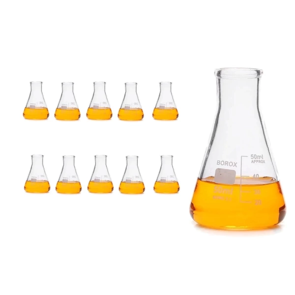Cam Erlen (Erlenmeyer Flask) 50 mL - 10 Adetlik Toptan Set