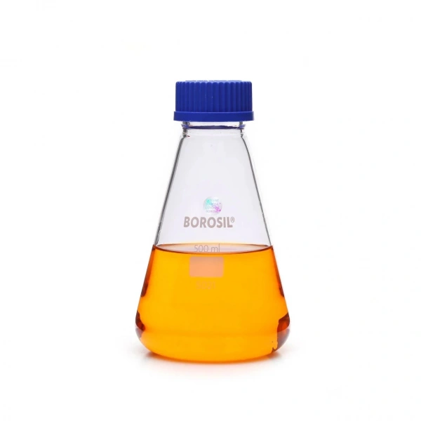 Cam Erlen (Erlenmeyer Flask) 500 mL - GL45 Kapaklı - 10 Adetlik Toptan Set