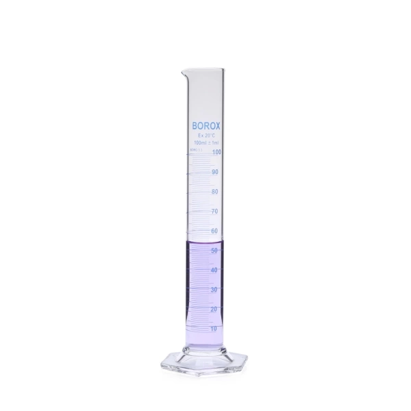 Cam Mezür 100 mL - Dereceli Silindir Mavi Skala